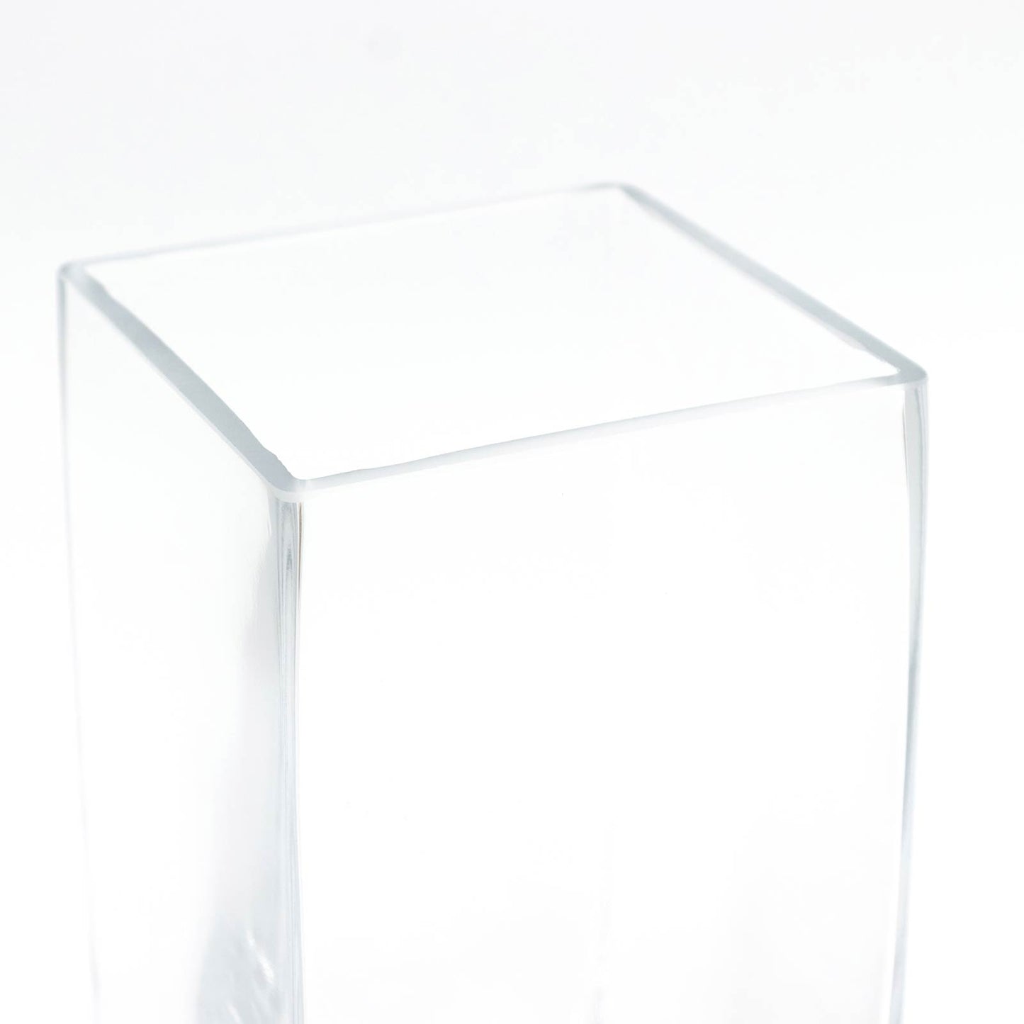 6 Pack Clear Glass Vases 8"x4" - Heavy Duty Square Flower Vase for Wedding Centerpieces & Floral Arr