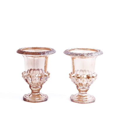 Timeless Elegance with Amber Glass Pedestal Vases Timeless Elegance with Amber Glass Pedestal Vases