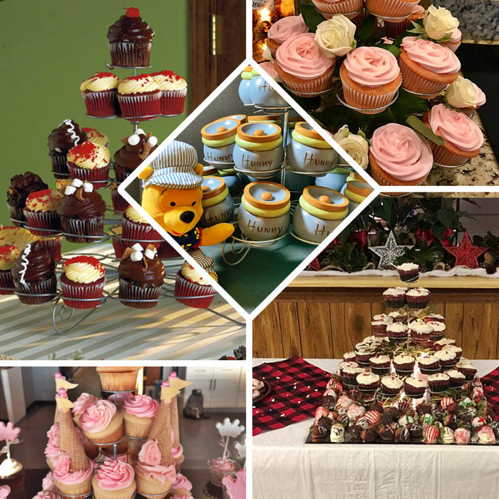 15" 5-Tier Nontoxic Metal 41-Cupcake Holder Stand, Dessert Dish Tower Tray