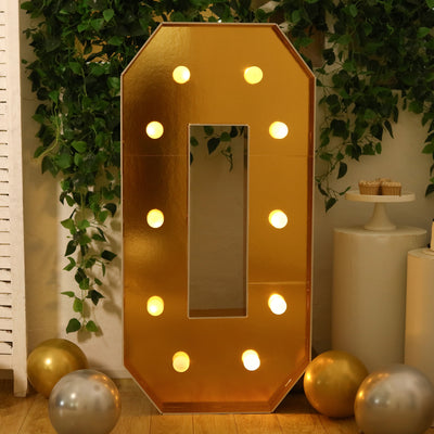 4ft Gold LED Marquee Number 0 4ft Gold LED Marquee Number 0