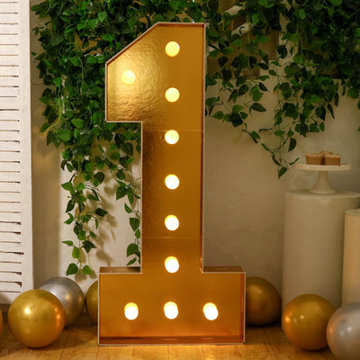 4ft Gold LED Marquee Number 1 4ft Gold LED Marquee Number 1