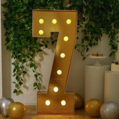 4ft Gold LED Marquee Number 7 4ft Gold LED Marquee Number 7
