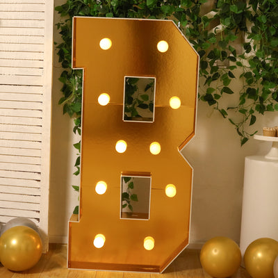 4ft Gold Marquee Letter B Light Up Sign 4ft Gold Marquee Letter B Light Up Sign
