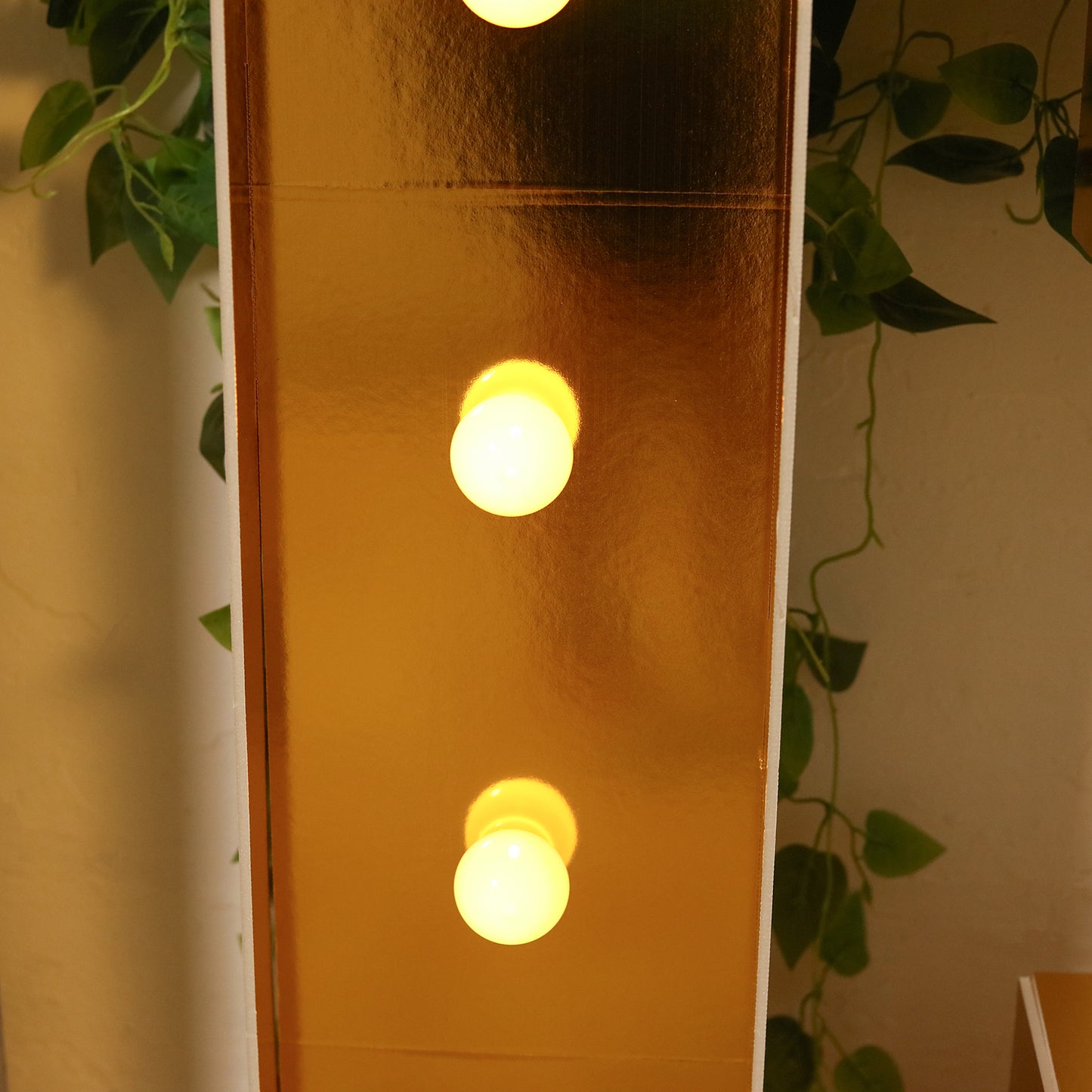 Giant LED Marquee Light Up Letter "C", Gold 4ft Pre-Cut Foam Board with 10 Warm White Battery Operated LEDs, Glue Gun and Sticks