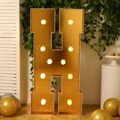 4ft Gold Marquee Letter H Light Up Sign 4ft Gold Marquee Letter H Light Up Sign