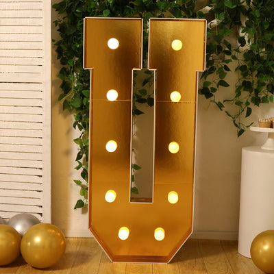 4ft Gold Marquee Letter W Light Up Sign 4ft Gold Marquee Letter W Light Up Sign