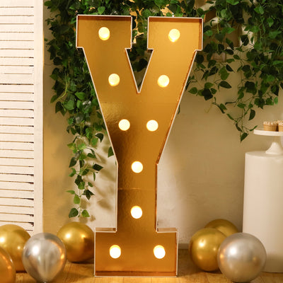 4ft Gold Marquee Letter Y Light Up Sign 4ft Gold Marquee Letter Y Light Up Sign