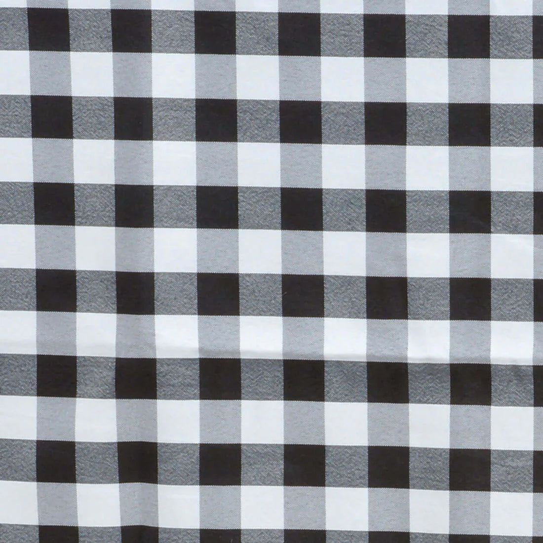 White and black buffalo plaid tablecloth, 70"x70" checkered design. #whtbkgd
