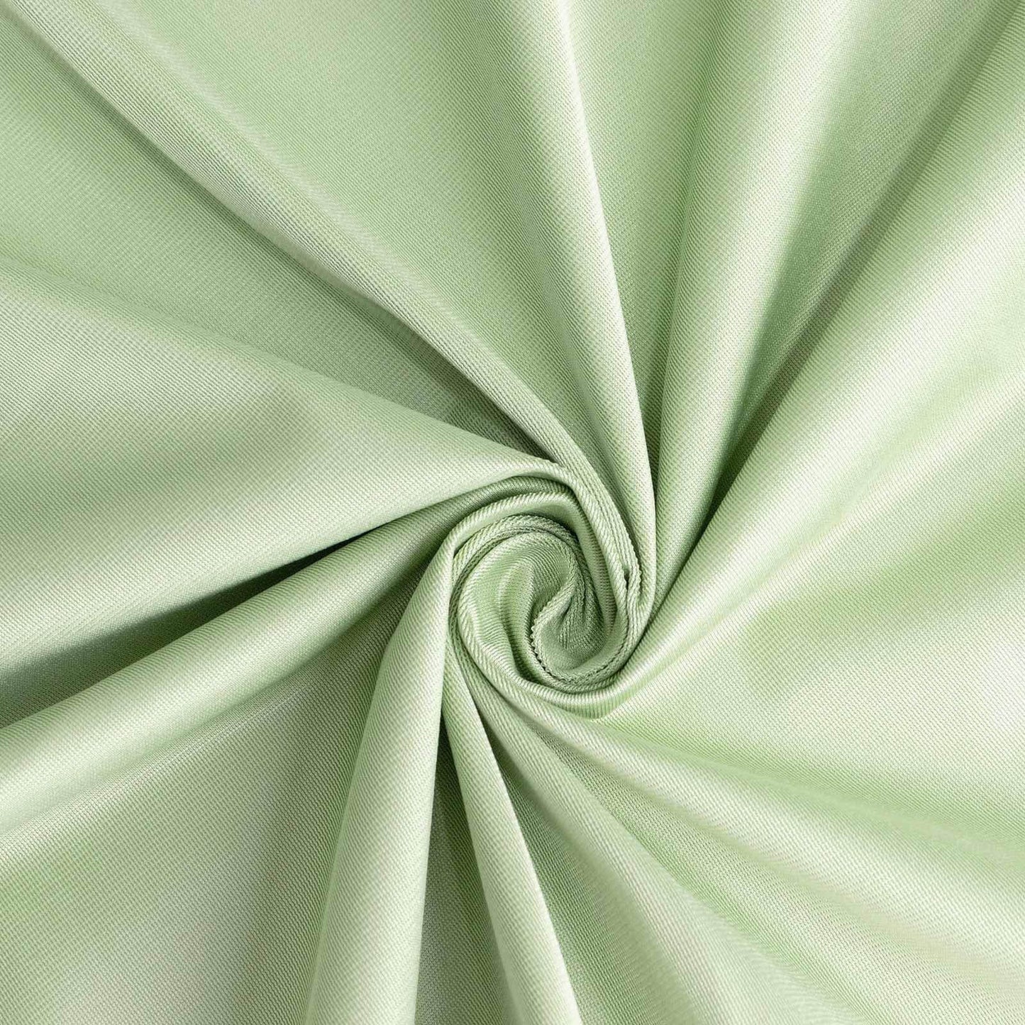 Sage green scuba wrinkle-free rectangular tablecloth fabric close-up.