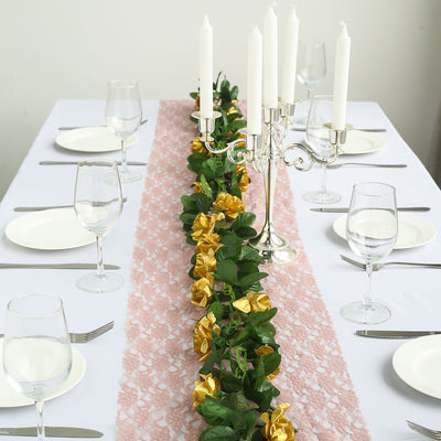 Lifelike Elegance of the Gold Rose Garland Lifelike Elegance of the Gold Rose Garland