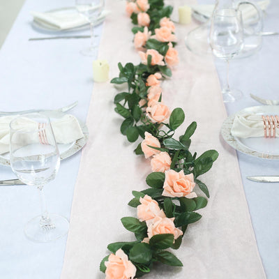 Elegance and Charm of the Peach Rose Garland Elegance and Charm of the Peach Rose Garland