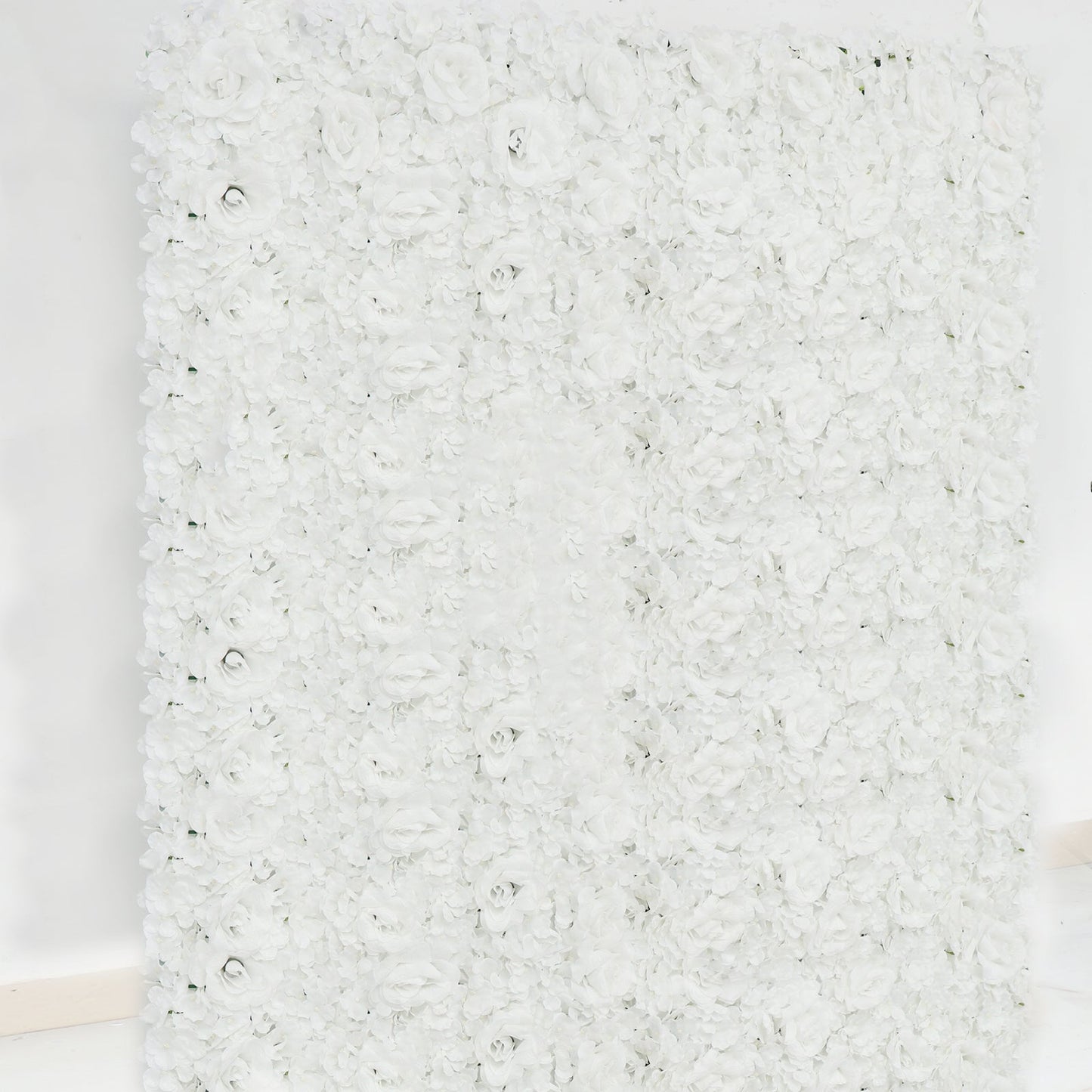11 Sq ft. | White 3D Silk Rose and Hydrangea Flower Wall Mat Backdrop