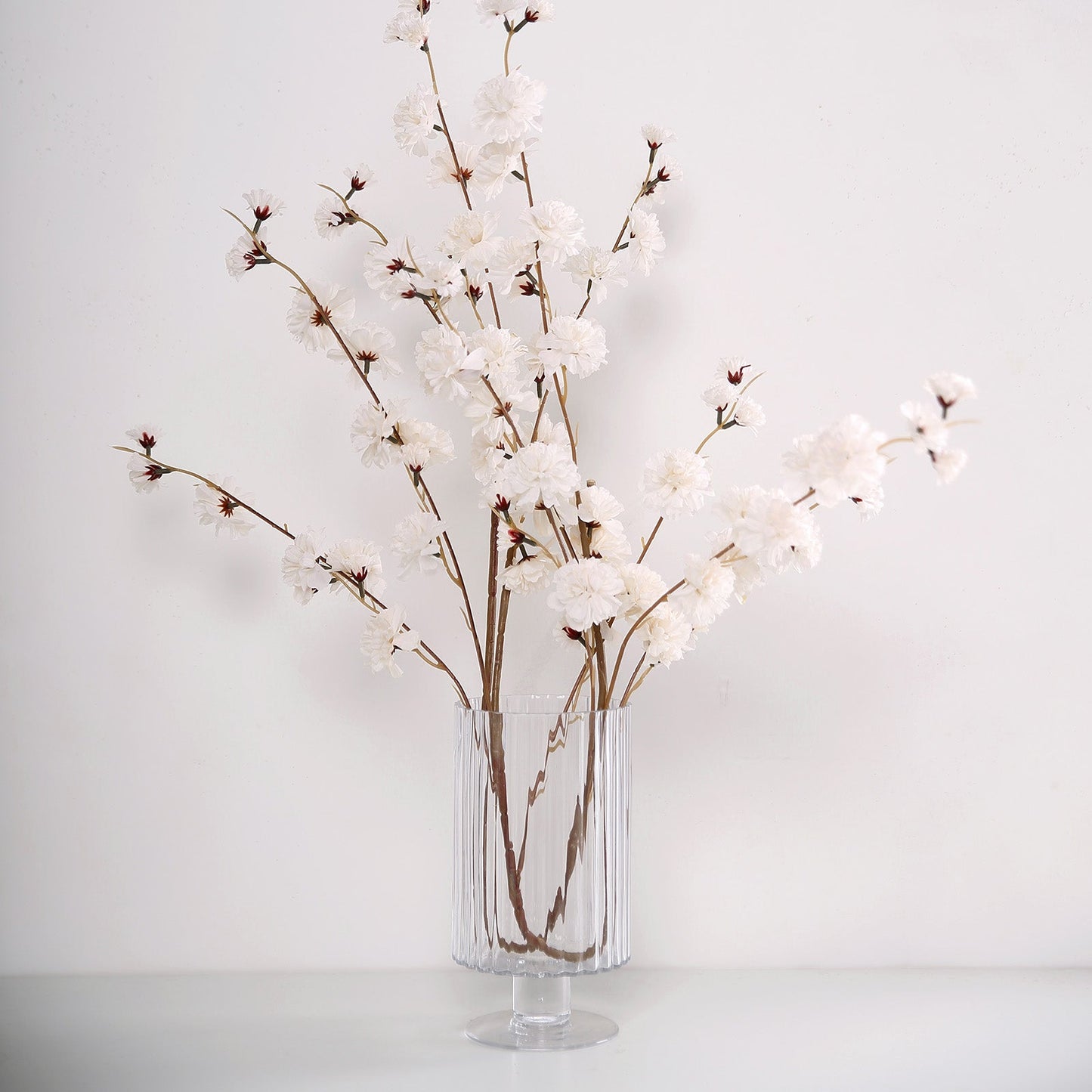 42 Inch Silk Carnations in Ivory 2 Branches