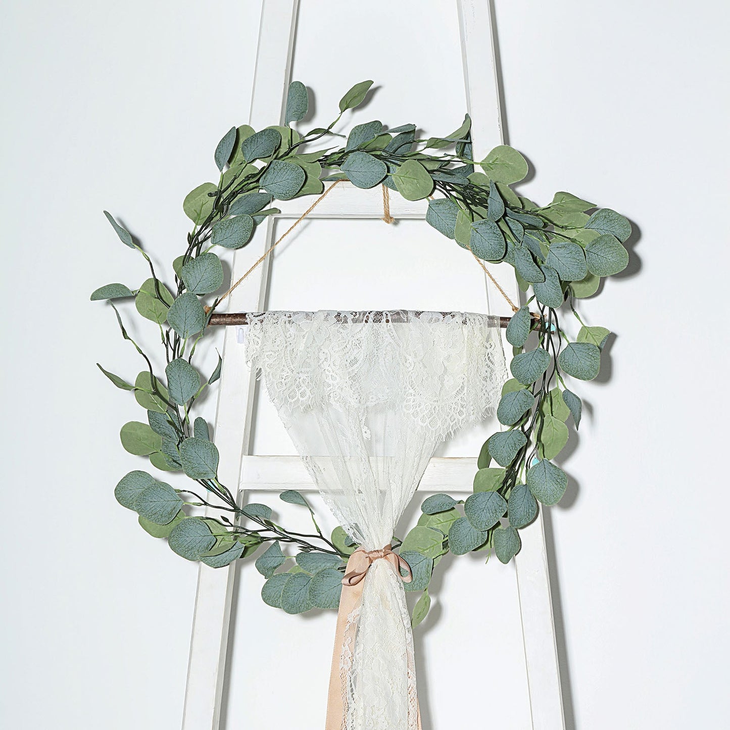 6.5 Feet Frosted Green Artificial Silk Eucalyptus Leaf Garland Vine