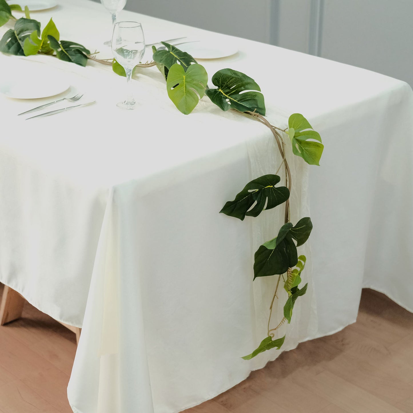 6 Ft Artificial Monstera Leaf Garland Plant Light Green