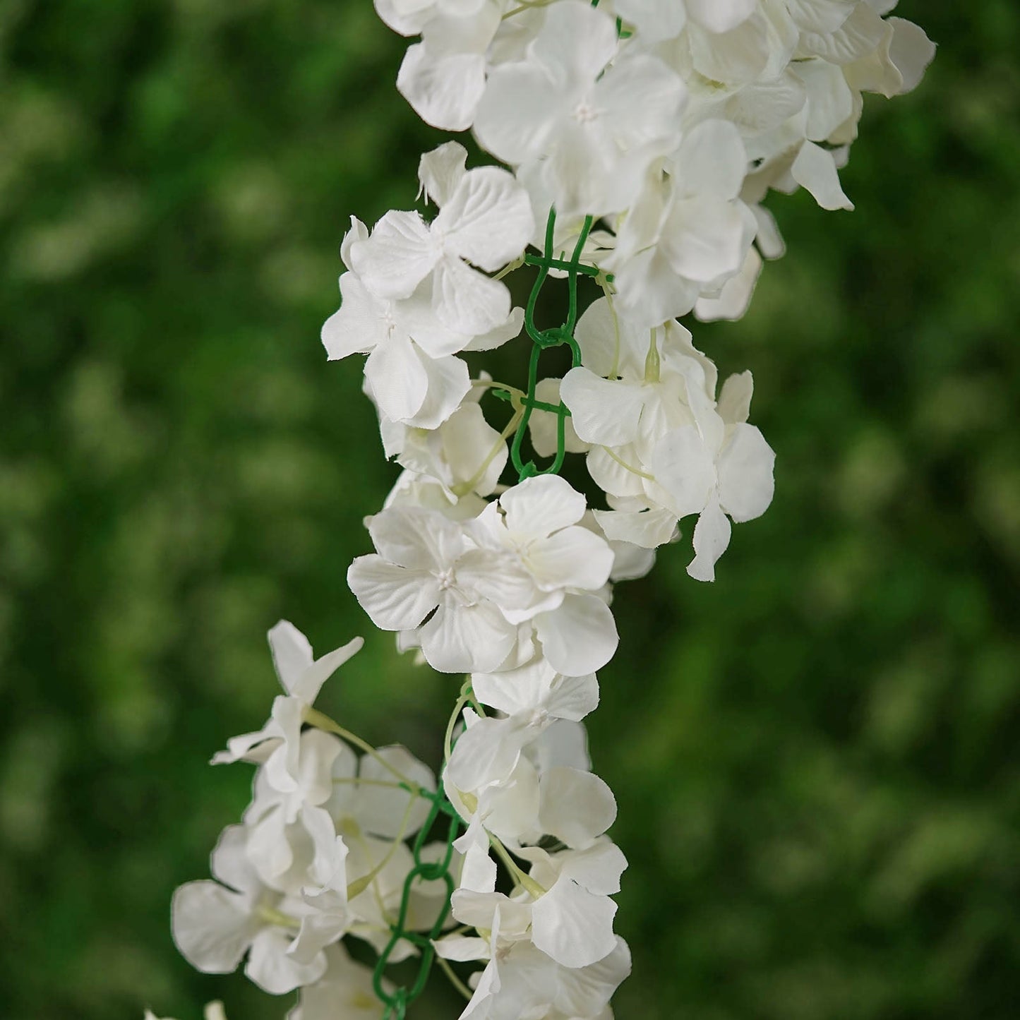 7 Feet Hanging Cream Silk Hydrangea Flower Garland Vine#whtbkgd