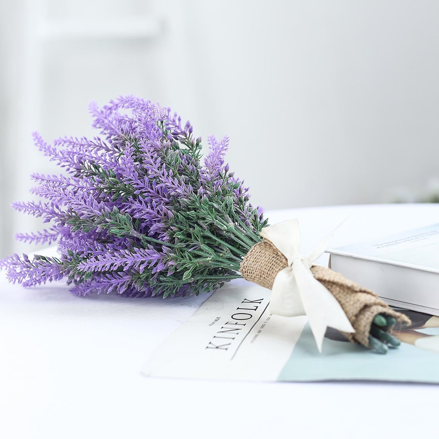 14" Artificial Lavender Lilac Flower Plant Stems Greenery Bouquet