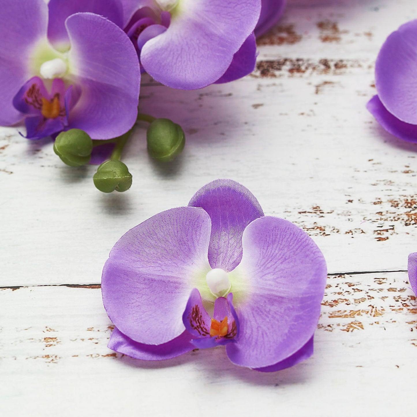 4" Lavender Lilac Artificial Silk Orchids for DIY Crafts