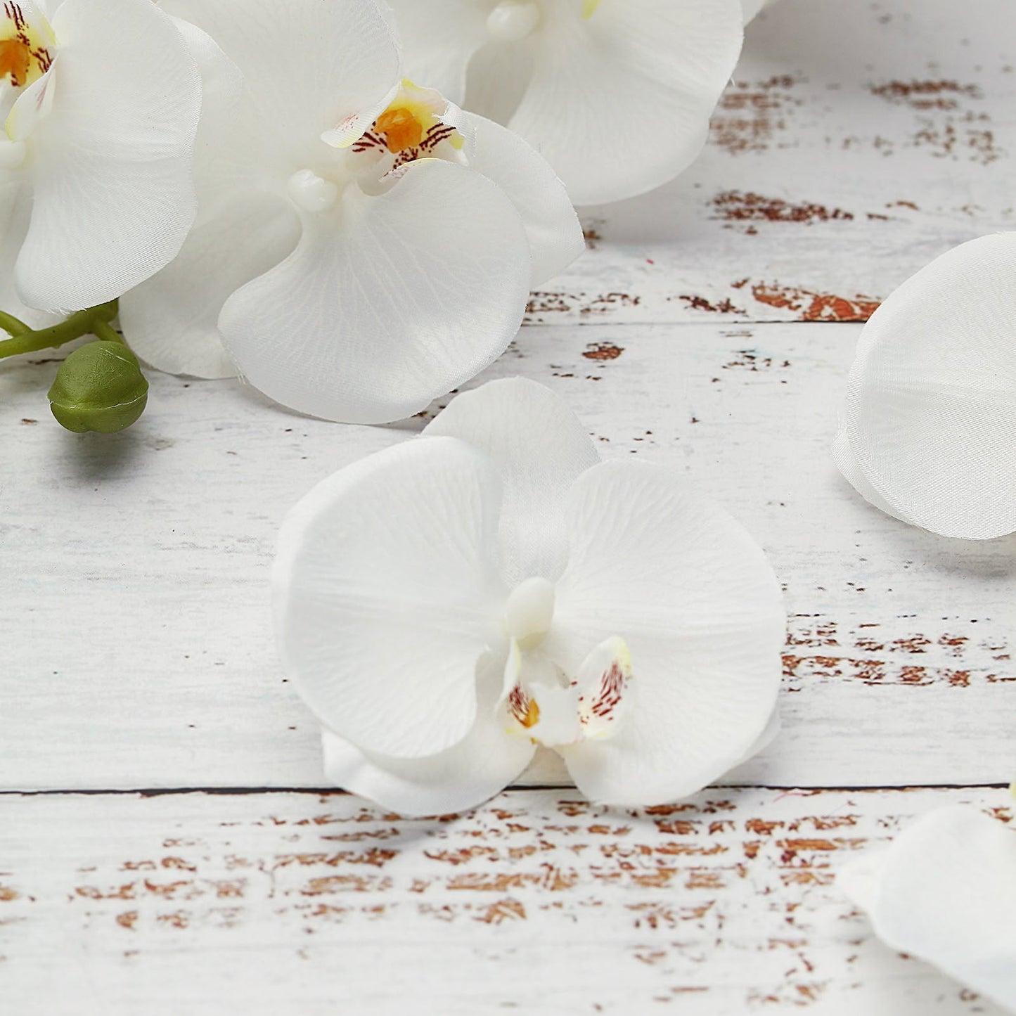 4" White Artificial Silk Orchids for DIY Crafts