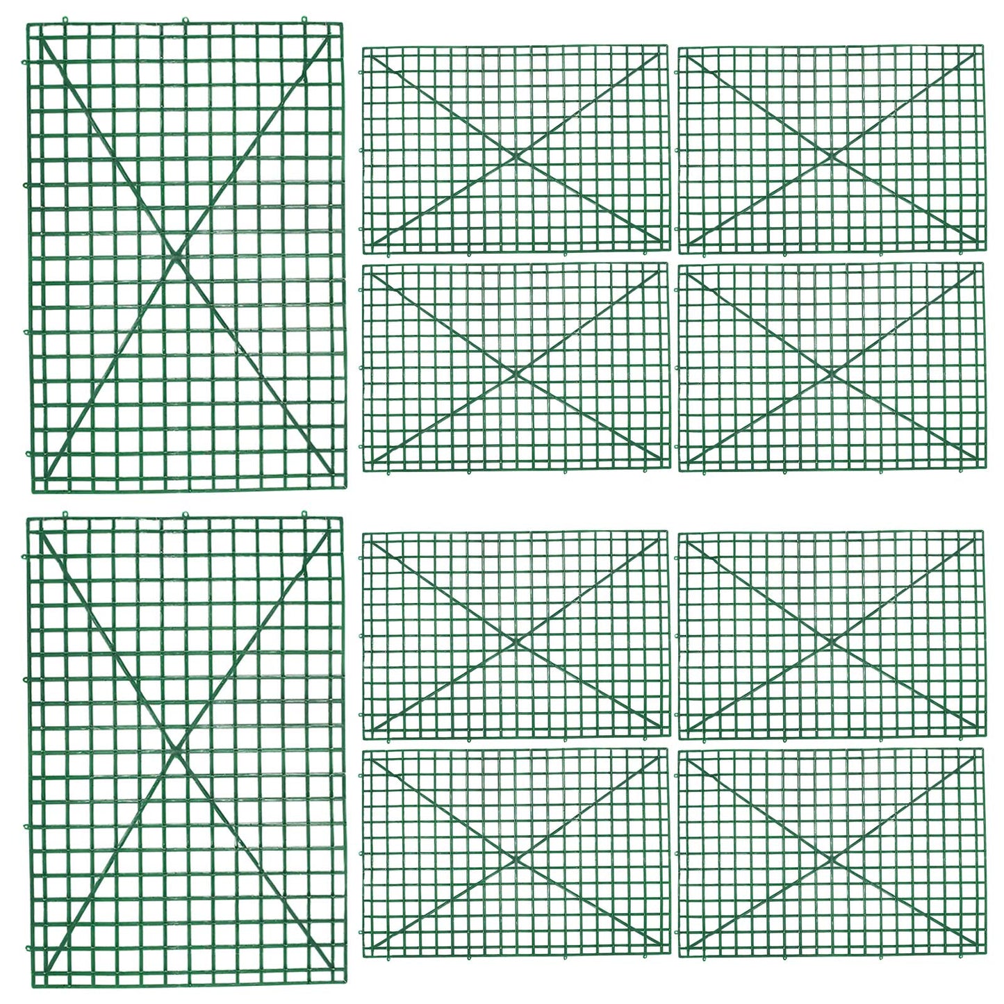 10 Pack | 24inch x 16inch Dark Green DIY Plastic Mesh Flower Wall Panel Fences