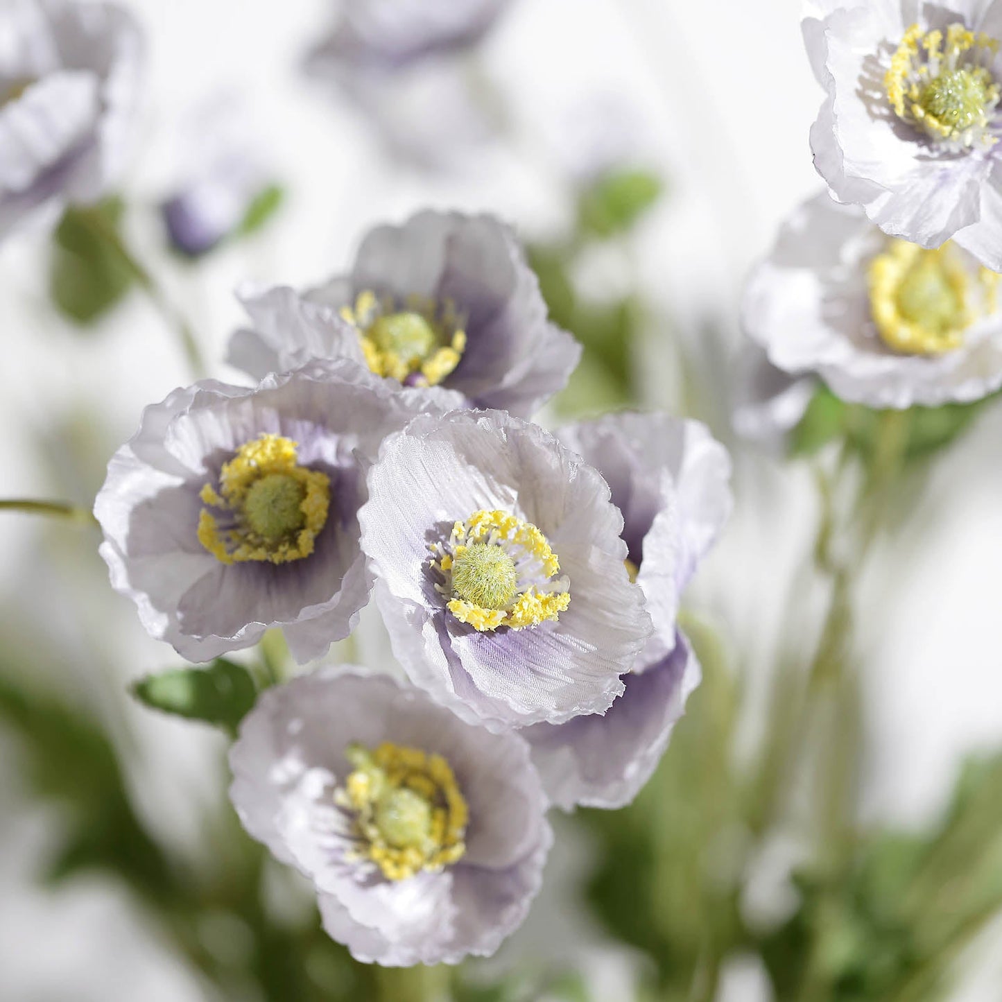 Artificial Silk Lavender Poppy Stems Bouquet Of 2 33 Inch#whtbkgd
