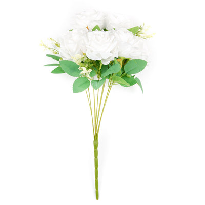Realistic Touch with White Artificial Silk Roses Realistic Touch with White Artificial Silk Roses