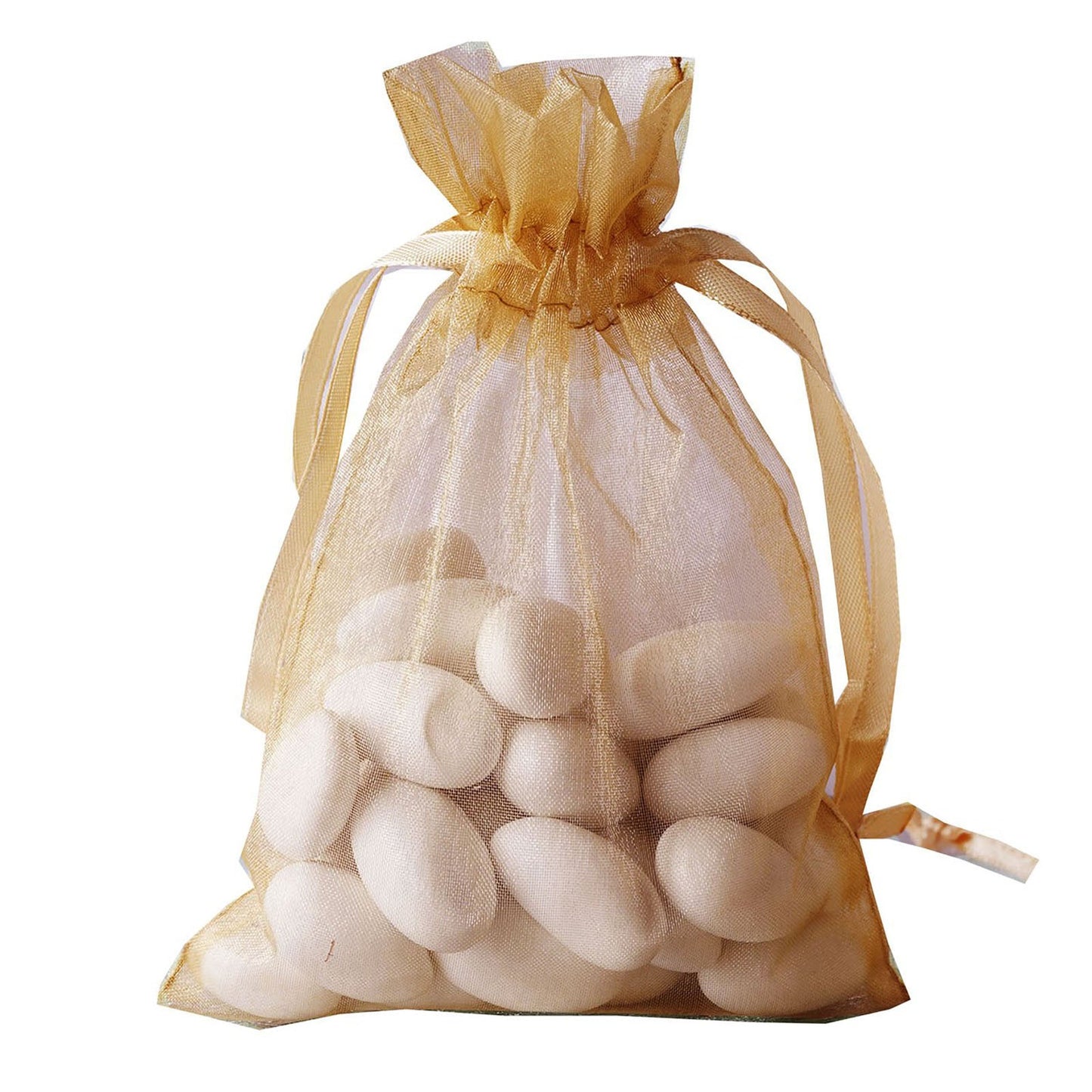 10 Pack | 4inch Gold Organza Drawstring Wedding Party Favor Gift Bags