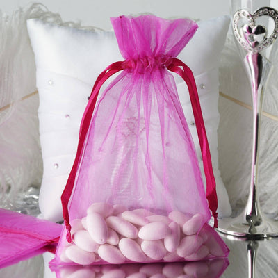 Elegant Fuchsia Organza Bags Elegant Fuchsia Organza Bags