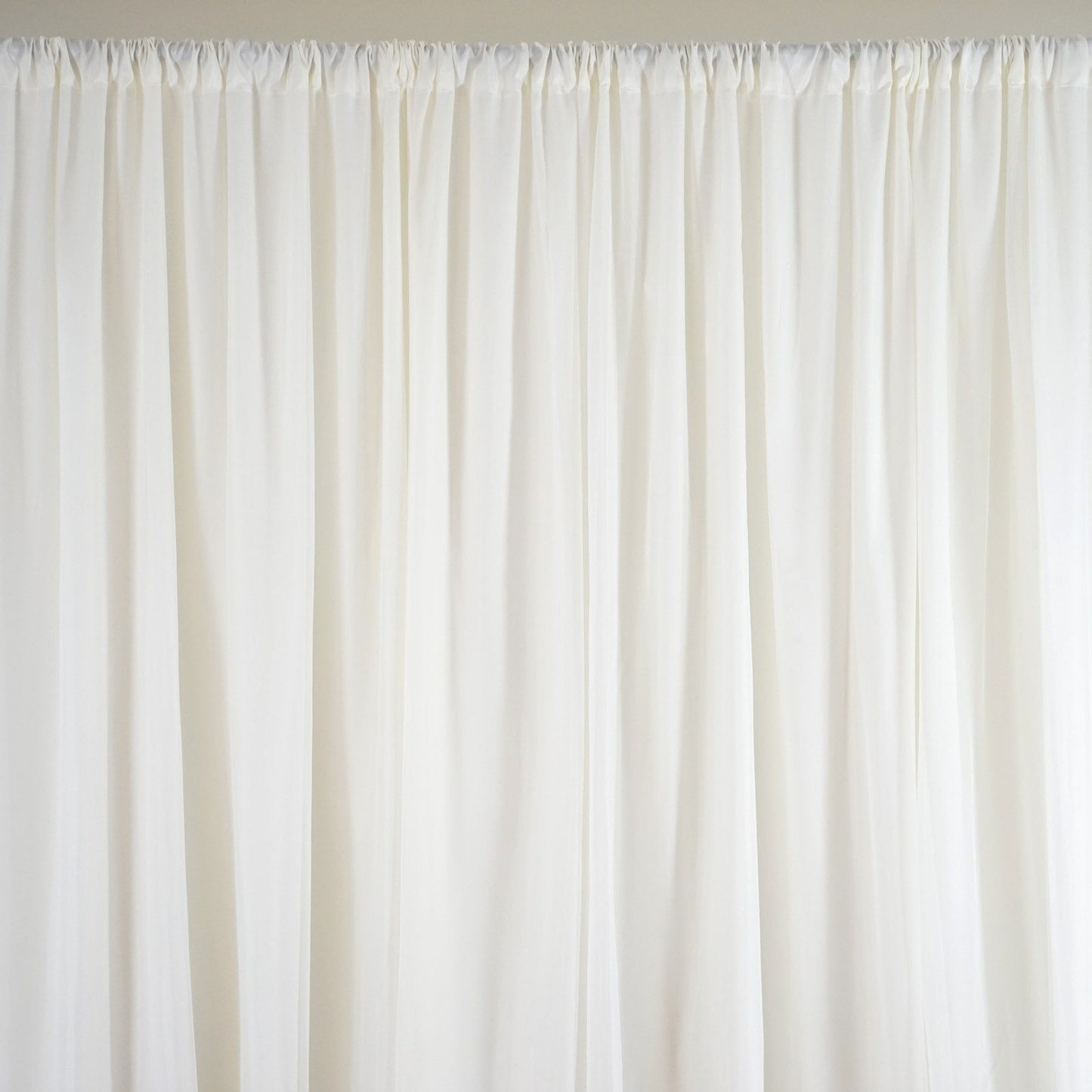 Ivory Chiffon Polyester Event Curtain Drapes, Dual Layer Divider Backdrop Event Panels with Rod Pockets - 20ftx10ft