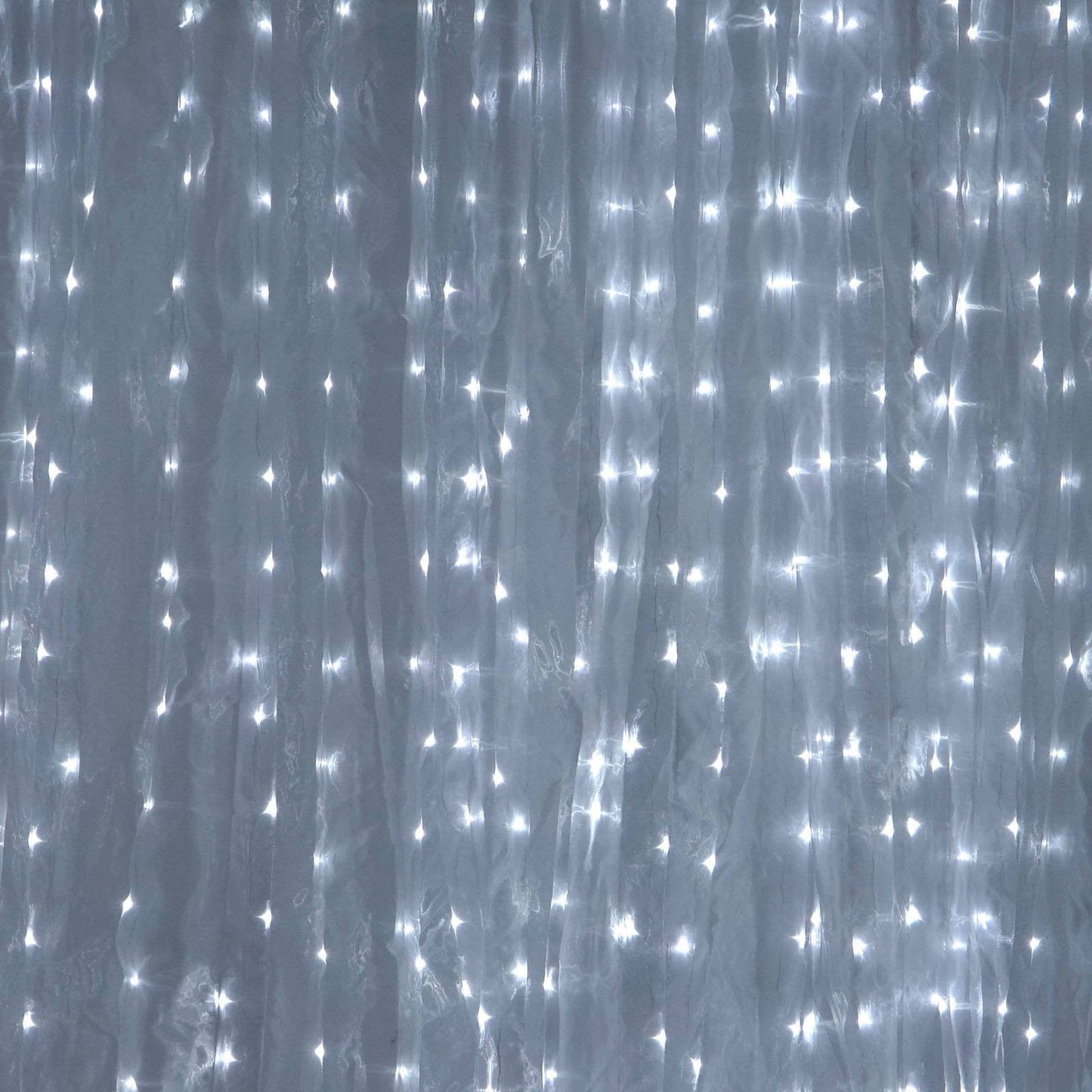 White Organza Backdrop Curtain With Cool LED Lights 20 Feet x 10 Feet#whtbkgd