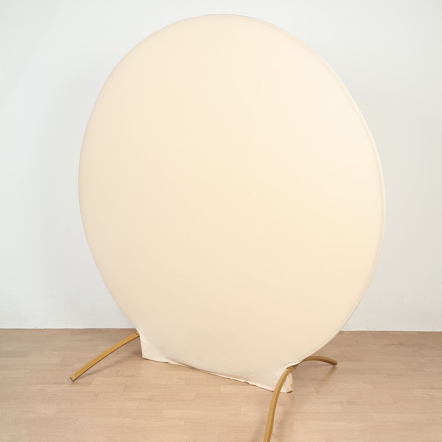 Spandex 2 Sided Round Matte Beige 7.5 Feet Wedding Stand Cover