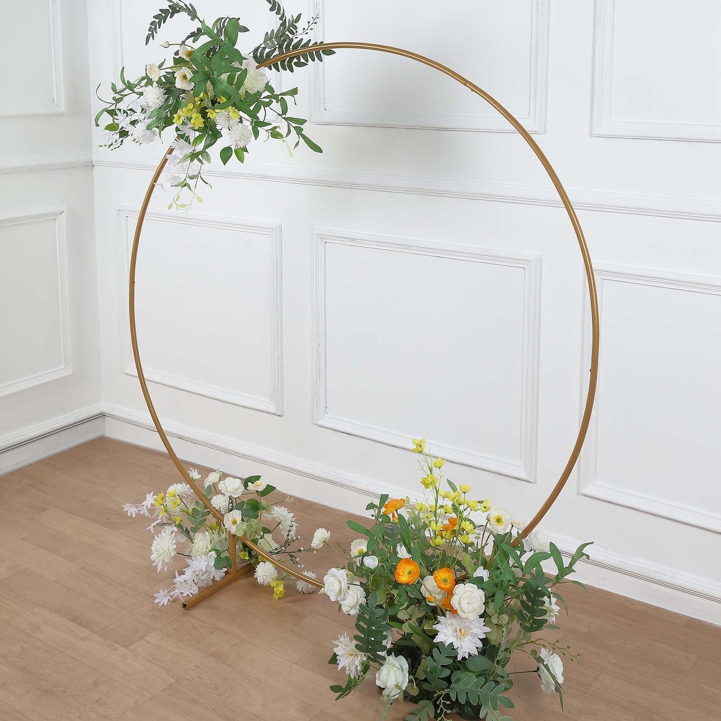 Gold Metal Arch Balloon Circle Flower Frame Round Backdrop Stand - 5 Feet