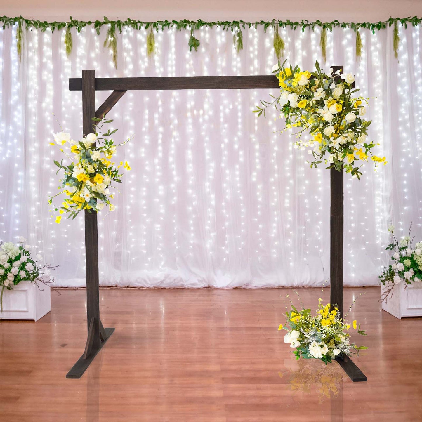 7ft Heavy Duty Wooden Square Wedding Arch Photography Backdrop Stand