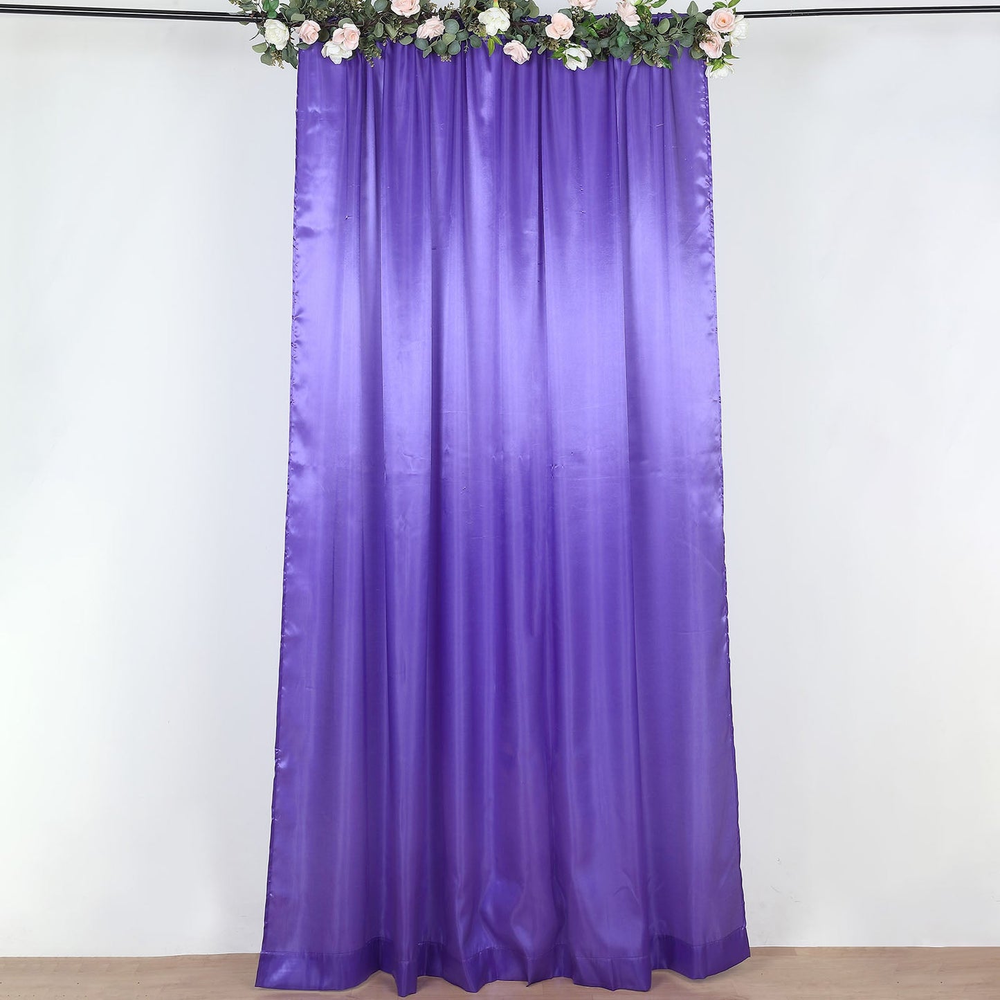 8ftx10ft purple satin event curtain drapes backdrop panel