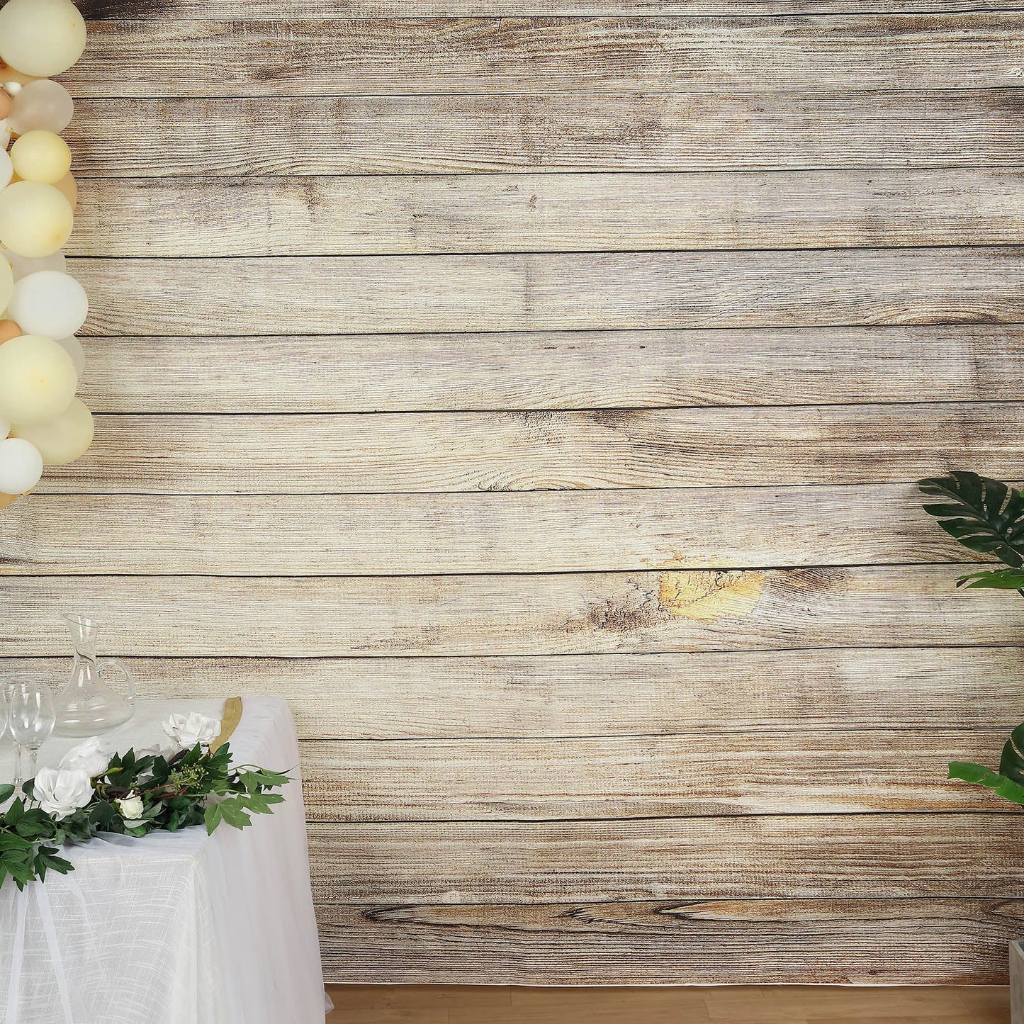 8 ft x 8 ft Vinyl Backdrop Printed With Natural Wood Panels