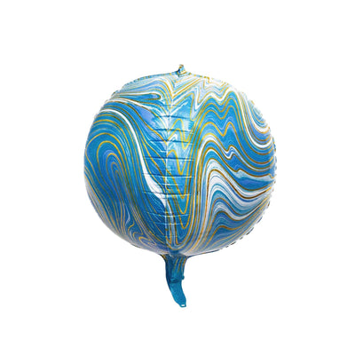 Durable and Reusable 4D Blue/Gold Marble Balloons Durable and Reusable 4D Blue/Gold Marble Balloons