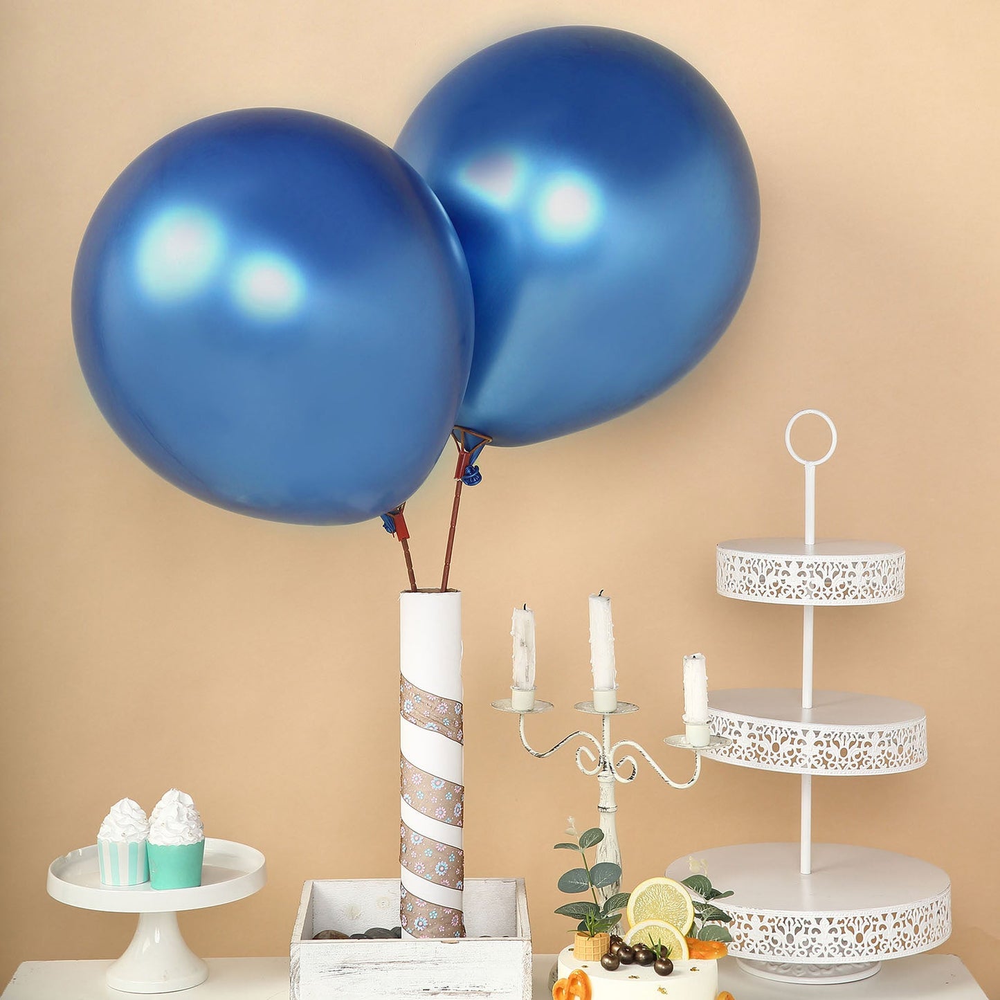 18" Metallic Chrome Royal Blue Balloons for Celebrations