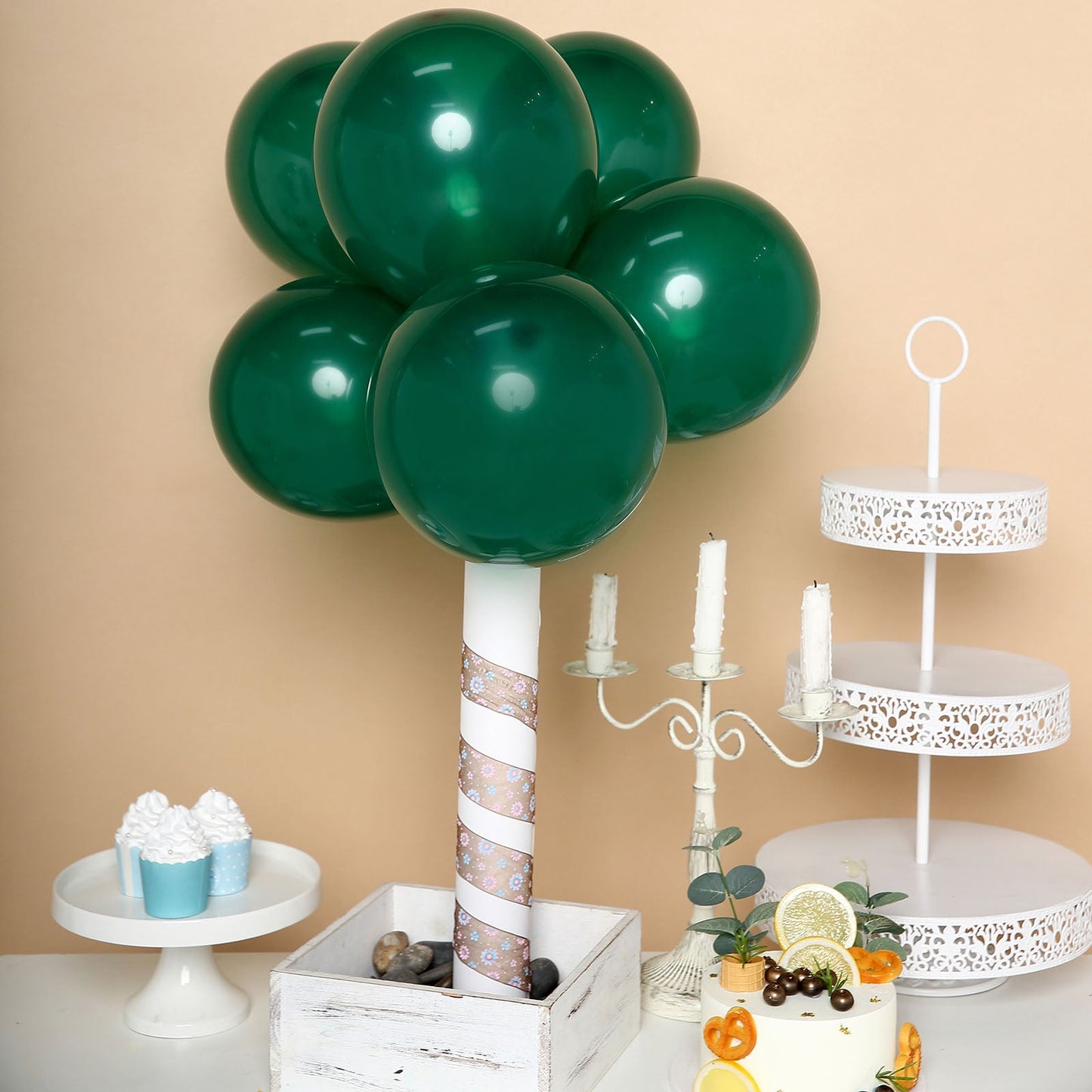 10" Matte Pastel Emerald Green Balloons Arrangement