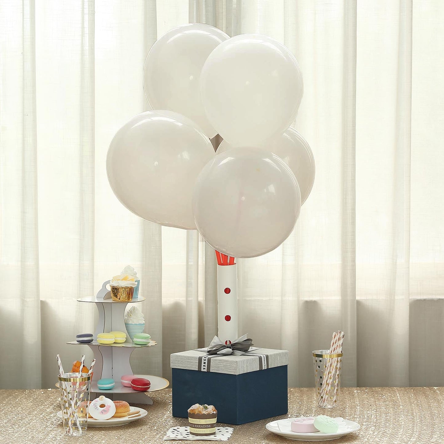 10 Inch Matte Pastel Off White Air or Helium Latex Balloons 25 Pack