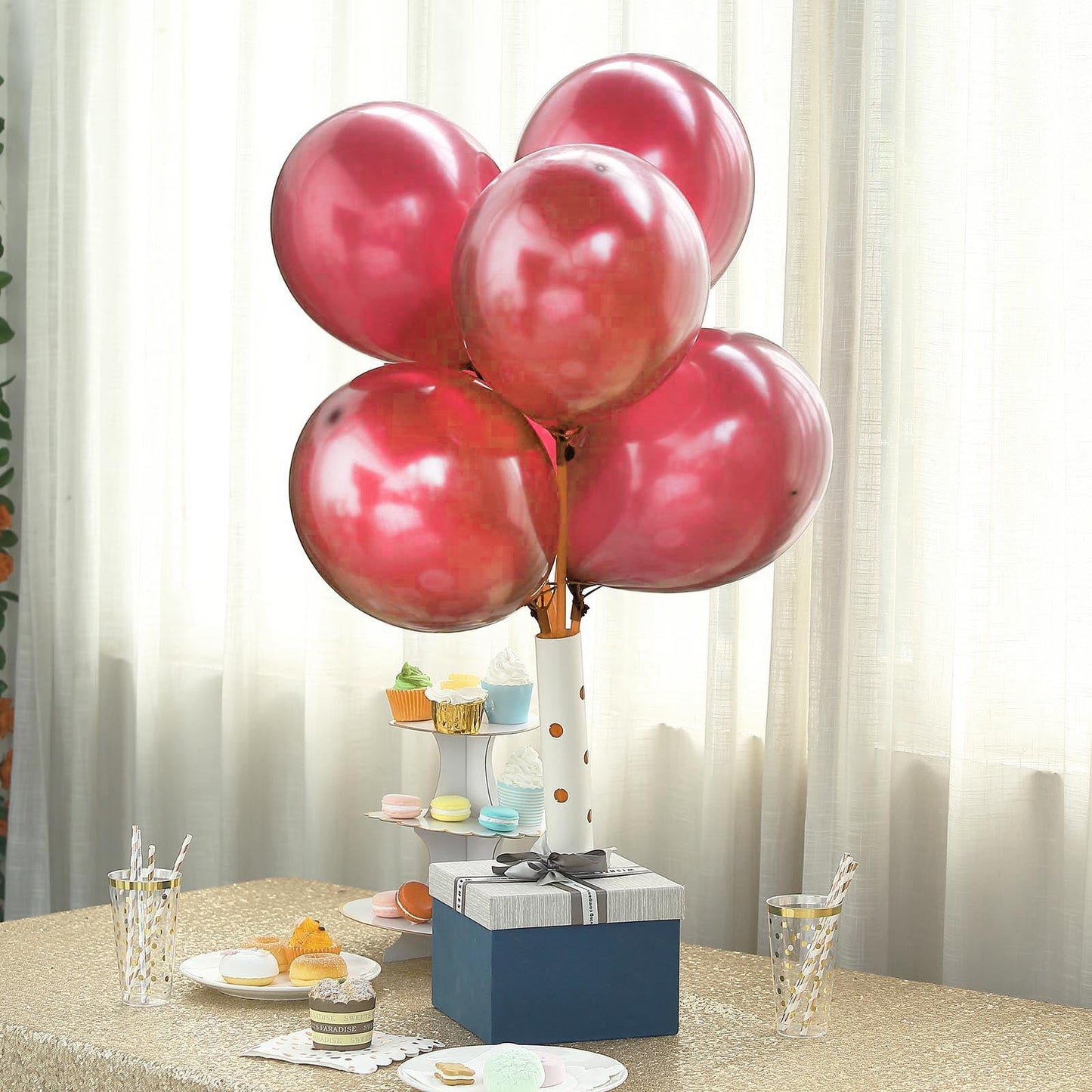 25 Pack 12 Inch Burgundy Pearl Balloons Helium Or Air