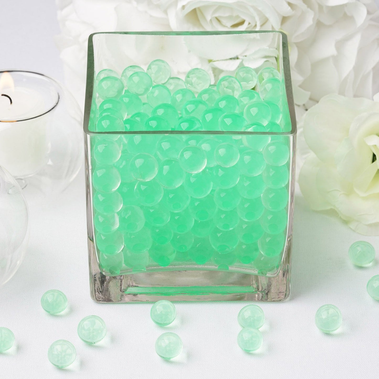 Nontoxic Jelly Ball Vase Fillers Apple Green Small Water Bead 200 To 250 Pieces