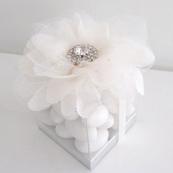 25 Pack Party Favor 2 Inch Easy To Assemble Clear PVC Candy Gift Boxes