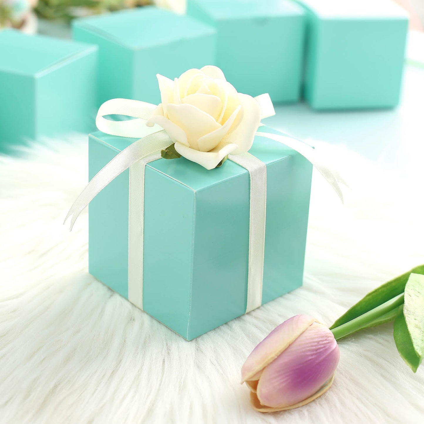 3 Inch Party Or Shower Favor Easy DIY Turquoise Candy Gift Boxes 100 Pack