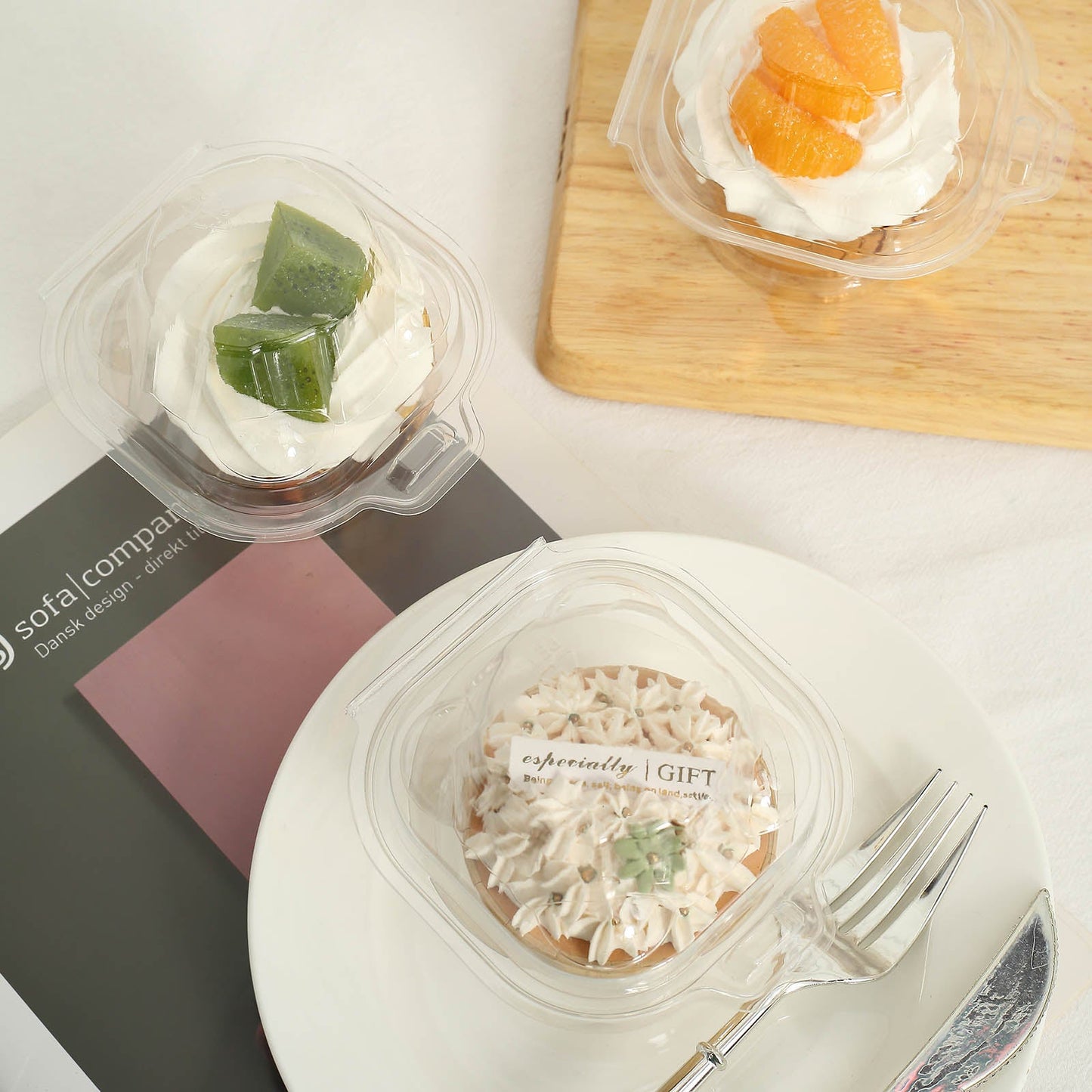 25 Pack | 4inch Clear Plastic Individual Cupcake Boxes With Dome Lid