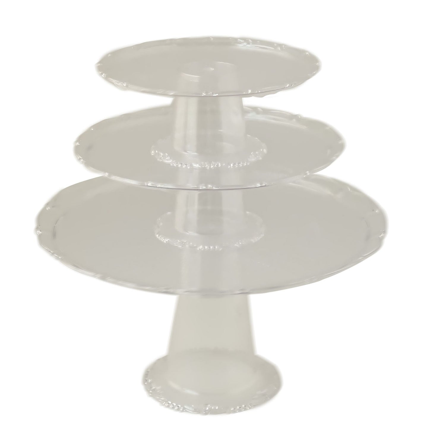 Clear plastic stackable cupcake pedestal display stands set of 3.