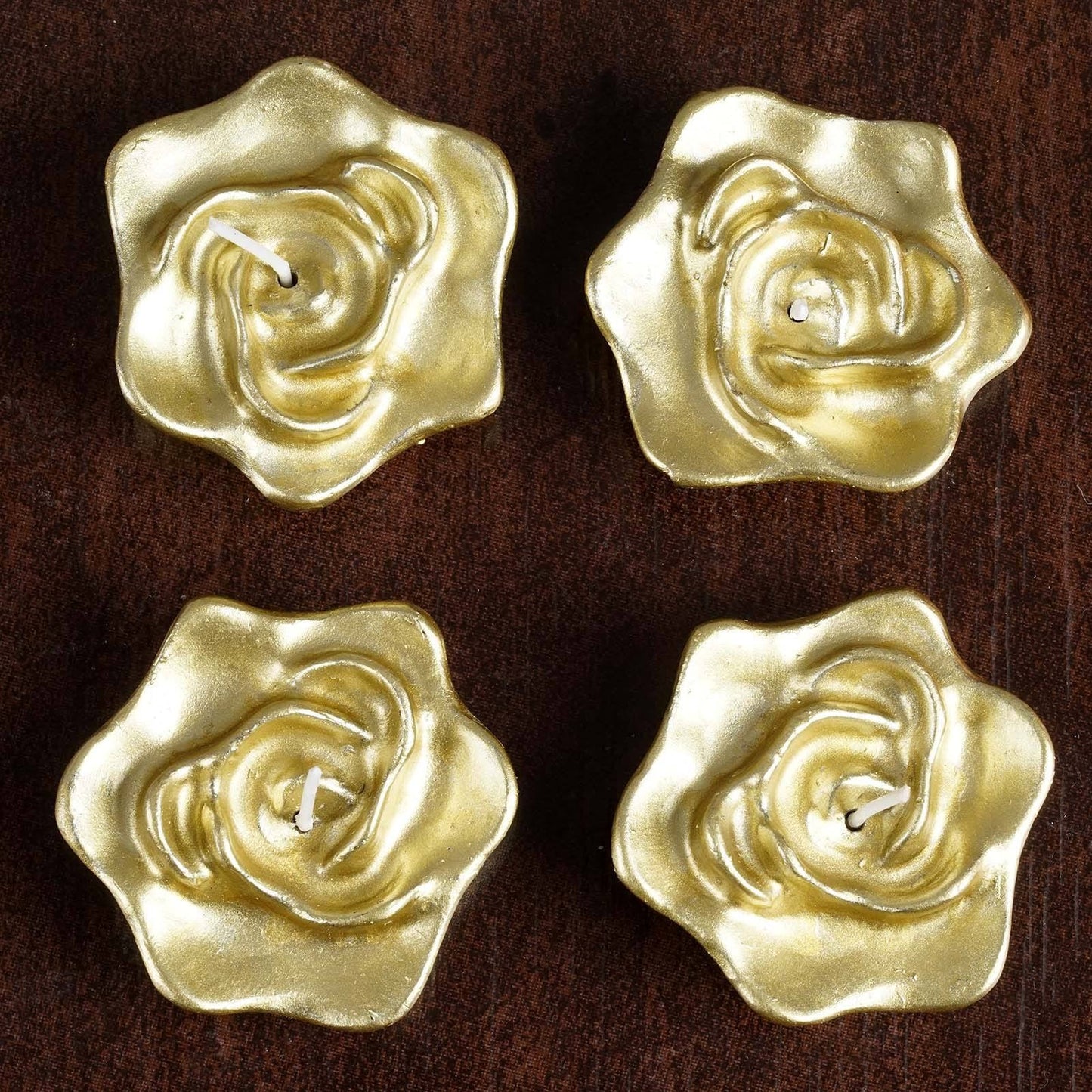 Gold rose floating candles, perfect for weddings and vase fillers.