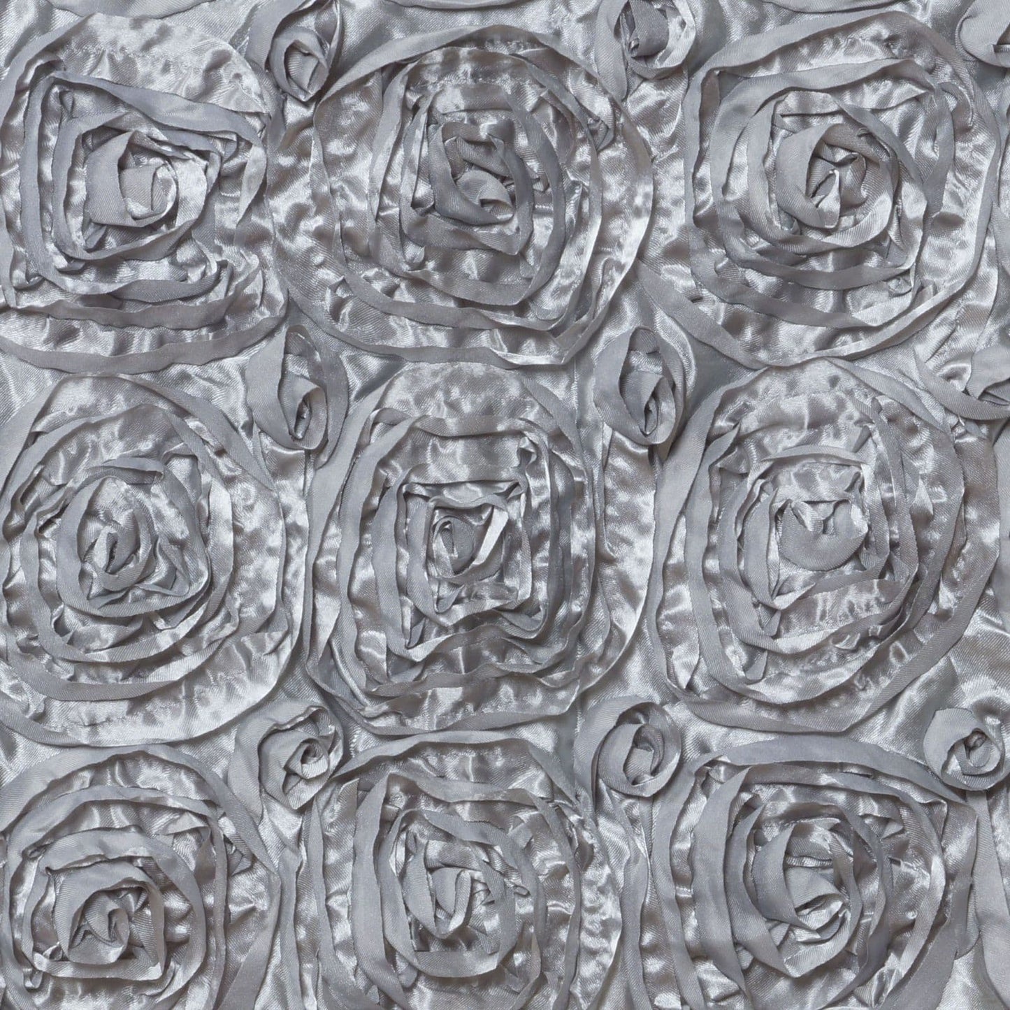 Satin Rosette Chiavari Chair Caps Back Covers 16 Inch Silver#whtbkgd