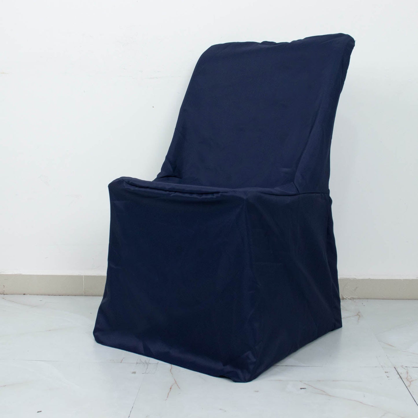 Navy Blue Polyester Folding Chair Cover