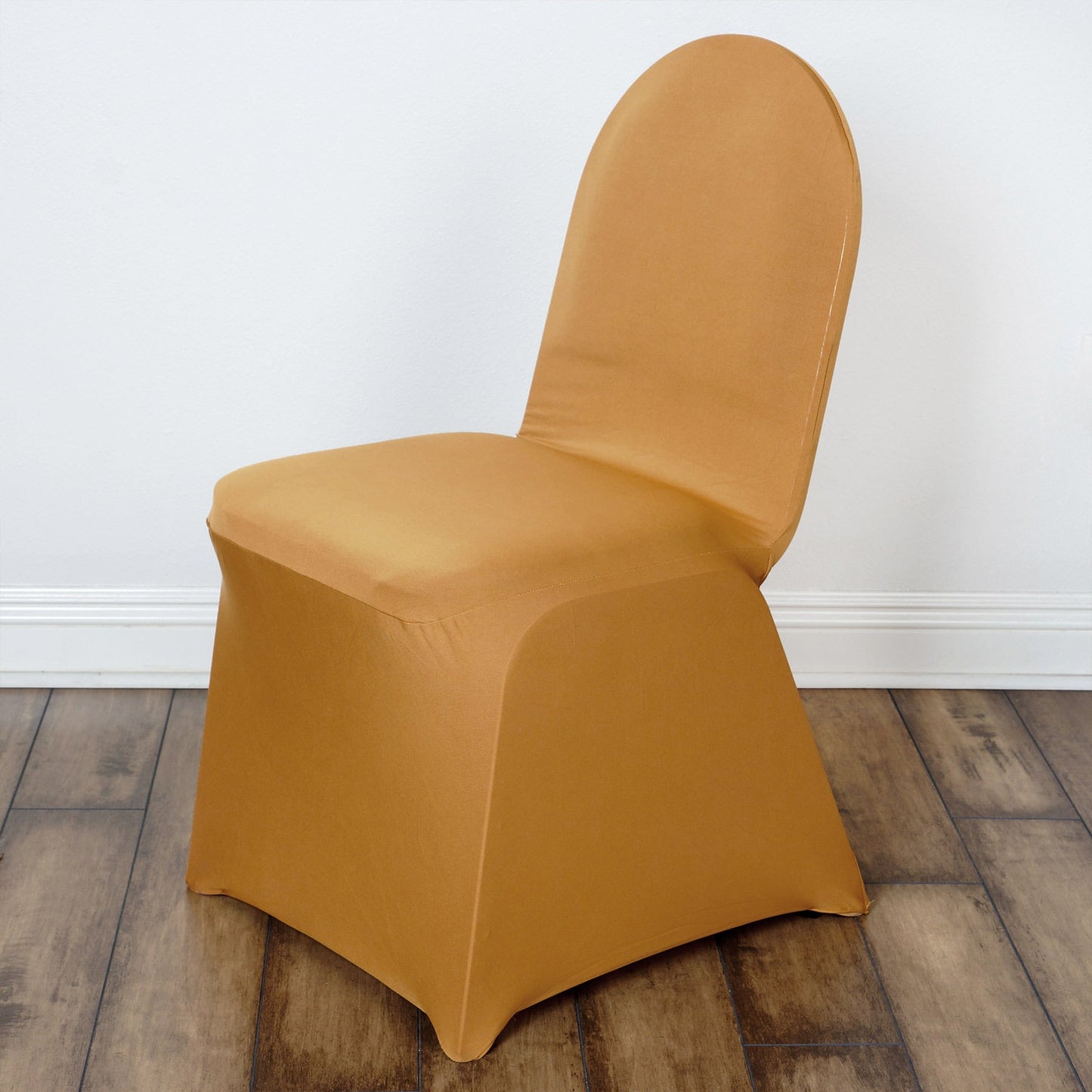 Gold Spandex Stretch Fitted Banquet Chair Cover - 160 GSM
