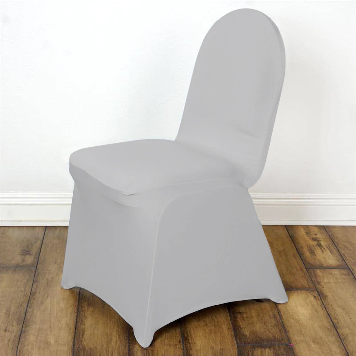 Silver Spandex Stretch Fitted Banquet Chair Cover - 160 GSM